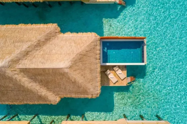 Water Villa with Pool Ariel View